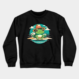 Cute Frog On Vacation Crewneck Sweatshirt